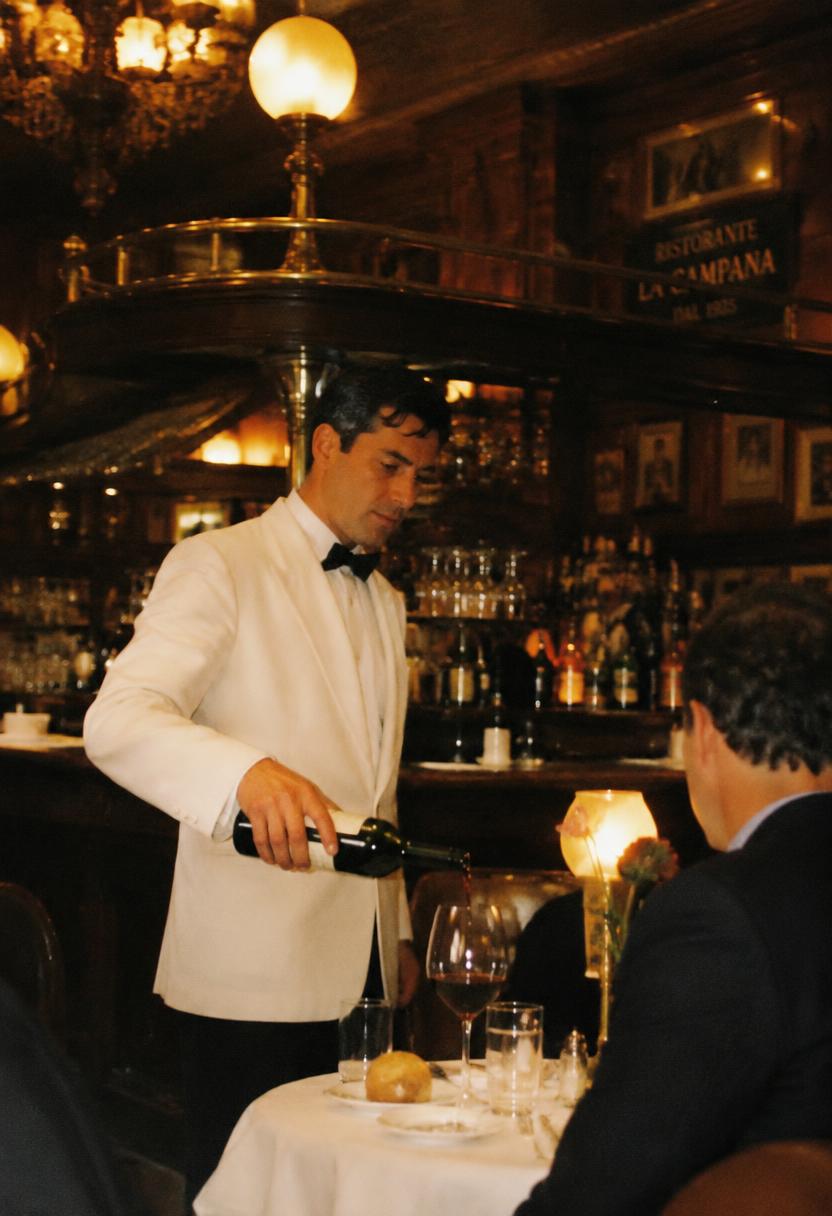 Serveur versant du vin